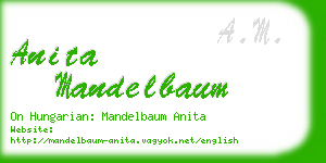 anita mandelbaum business card
